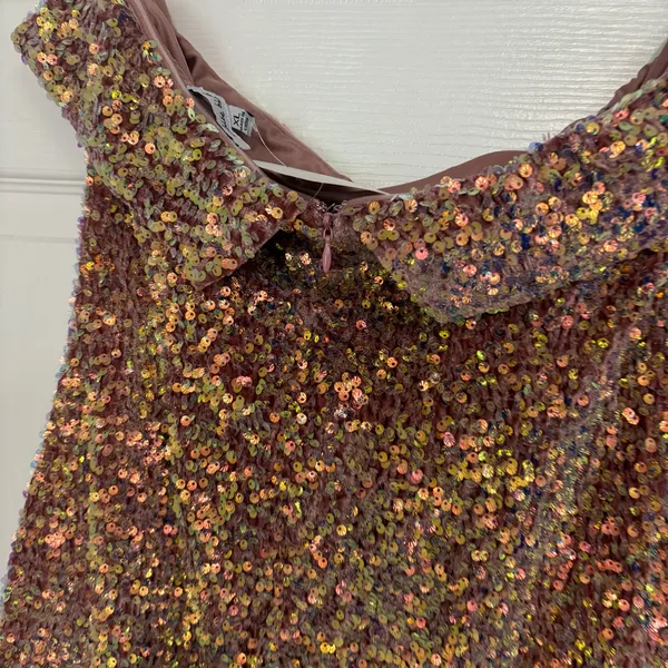 White Birch Pink‎ Sequin Strapless Dress Size XL - Image 5