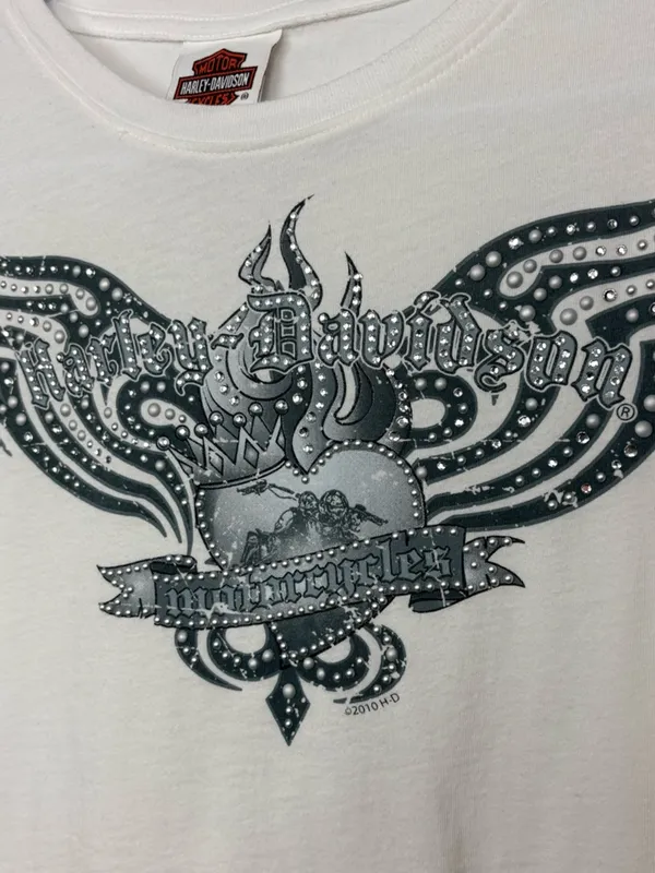 HARLEY-DAVIDSON Fargo ND Long Sleeve Graphic Tee White Women’s S - Image 10