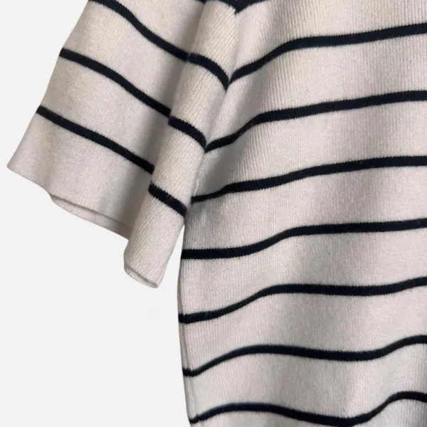 VICI Stripe Knit Sweater Short Cut Waist Length Top - Image 3