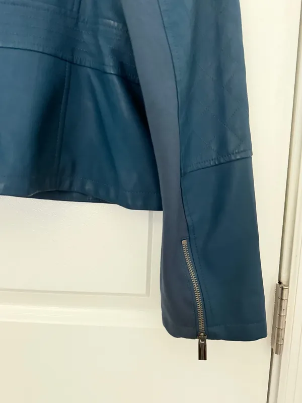 New York & Co. Deep Teal Zip Up Jacket - Image 3