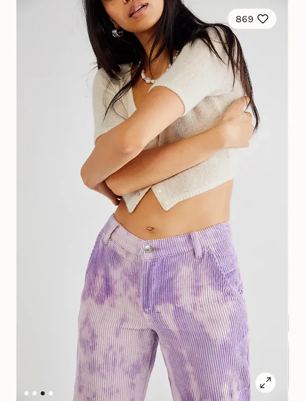 Free People Reese Pitched Straight Cord Jeans in Moonlit Orchid BNWTS - Image 5