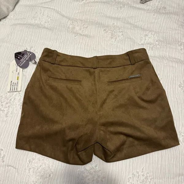 Suede Women's Shorts Brown - Image 4