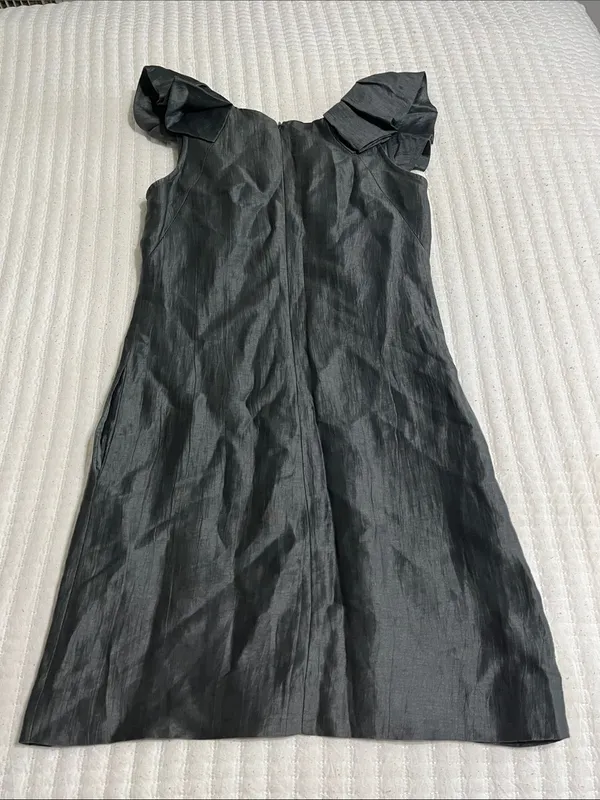 J. Crew Black Ruffle-Collar Mini Dress - Image 3