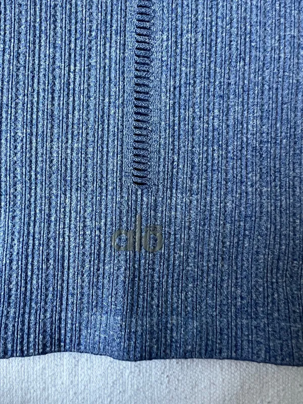 Alo Blue Ribbed Long Sleeve Workout Shirt - Image 6