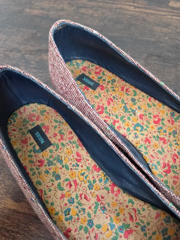 Mere Ballet Flat Shoe Bows Tweed Colorful Ecentric Artsy Fun Statement Size 9 - Image 6