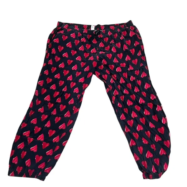 Victoria's Secret Women's XL Black Red Heart Print Lounge Pants - Image 2