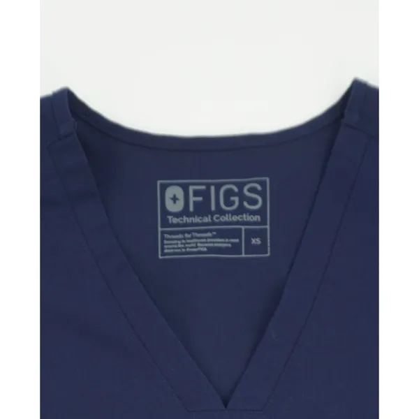 FIGS Casma Scrub Top Navy Blue V-Neck Two Pocket Technical Collection‎ XS - Image 5