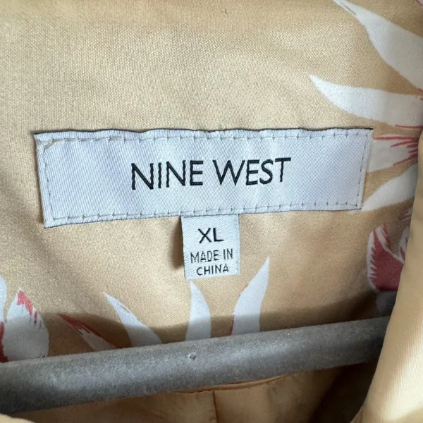 Nine‎ West NWOT Womens Tan Asymmetric Zip Rain Trench Canvas Jacket Size XL - Image 5