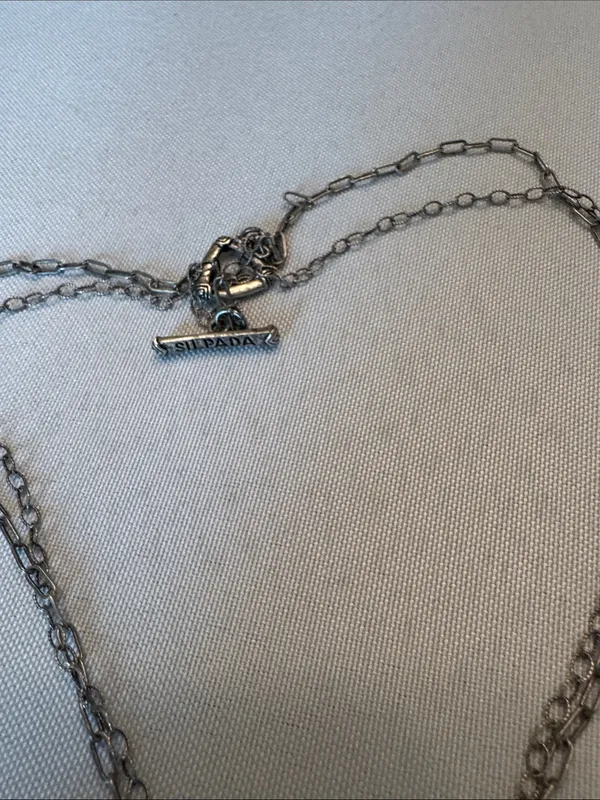 Silpada silver 925 chain necklace with white pearl drop - Image 3