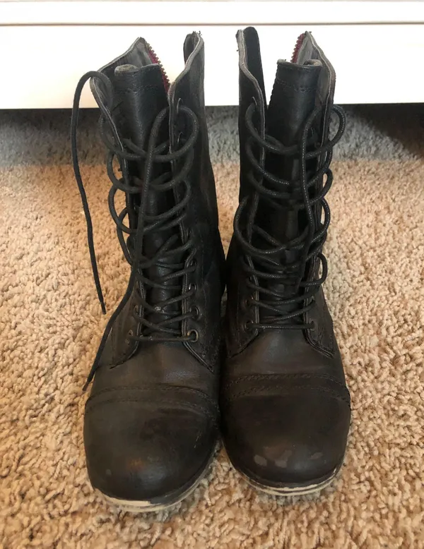 Madden Girl Black Combat Boots - Image 2