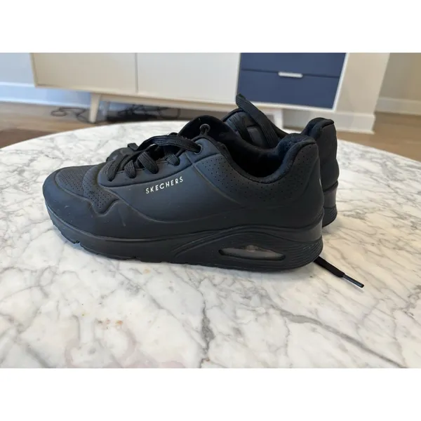 Women's Skechers Street, Uno Stand on Air‎ Sneaker 73690-BBK Black Synthetic 9 - Image 5