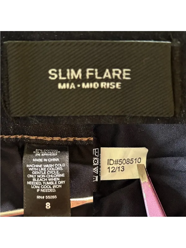 Express Mia Slim Flare Mid Rise Jeans Size 8 - Image 7