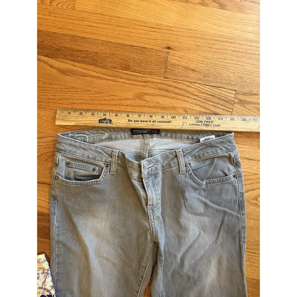 Vtg American Eagle Jeans Women's 8 Flare Low‎ Rise Hipster Distressed Y2K 90s - Image 6
