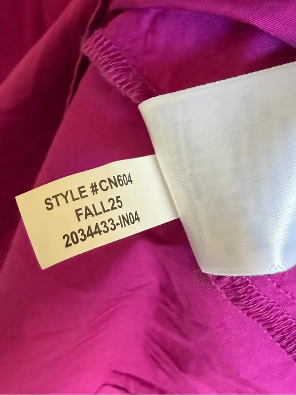 J. CREW Tiered Midi Cotton Poplin Fuchsia Dress Large - Image 10