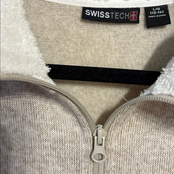 Swiss Tech Beige Teddy Jacket Size L - Image 2