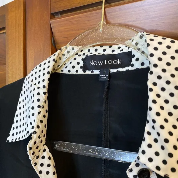 NEW LOOK Polka Dot Button Down Flare Blouse - Image 2