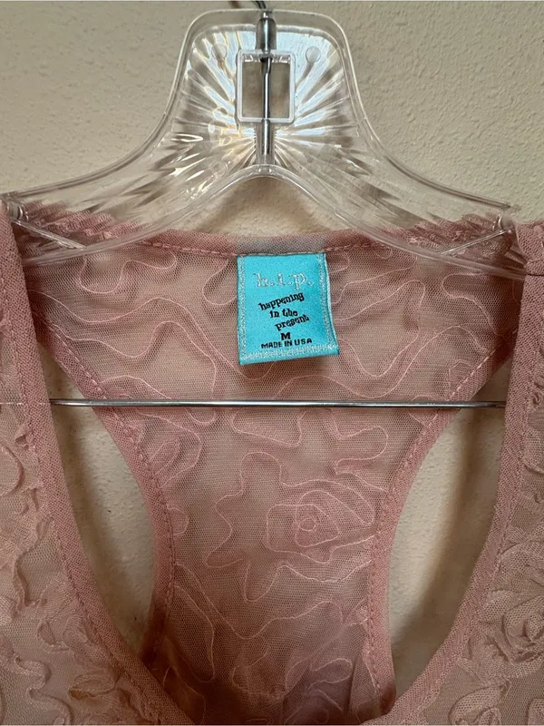 Y2K 3D Rosette Mesh Tank Pink Coquette Fairycore M - Image 5