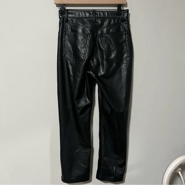 Abercrombie Criss Cross Waistband Vegan Leather 90s High Rise 27 XS - Image 4