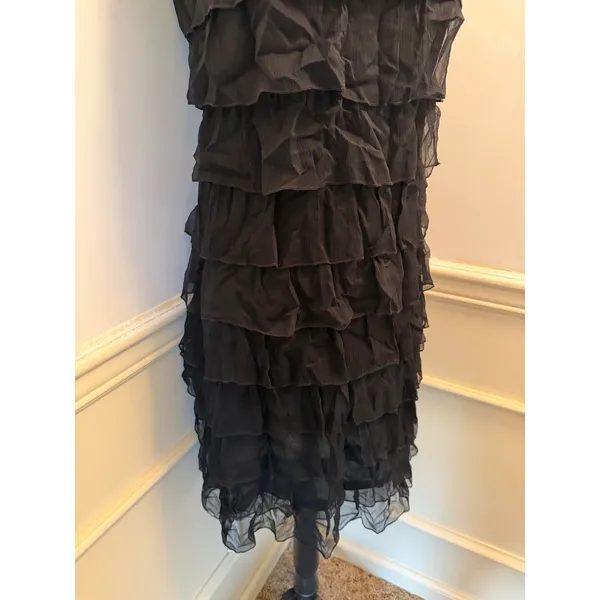 Y2K Esprit 100% Silk Halter Tank Top Dress Tiered Minimalist Capsule - Image 3