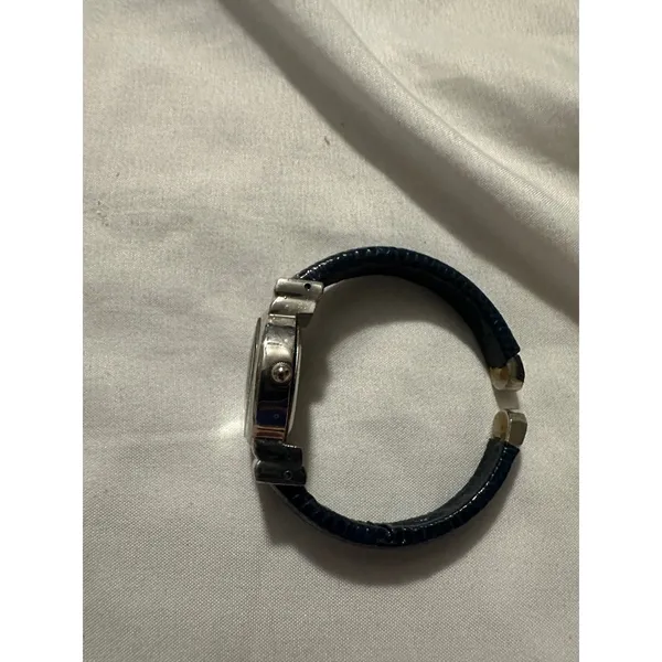 Wincci Quartz Watch Silver Tone‎ Black Faux Leather Cuff Bracelet Japan Movt - Image 5