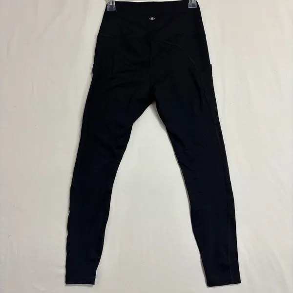 Hypertek High Waisted Pocket Leggings Black Athletic‎ Yoga Workout Gym Medium - Image 4