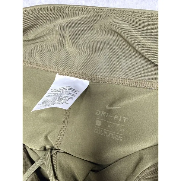 Nike Dri Fit Running Tights Womens Large Olive Green High Rise Reflective size S - Image 7