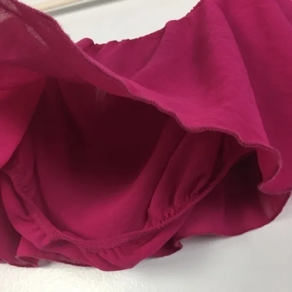 Pitaya Womens Size S Pink Chiffon Bandeau‎ Crop Top - Image 3