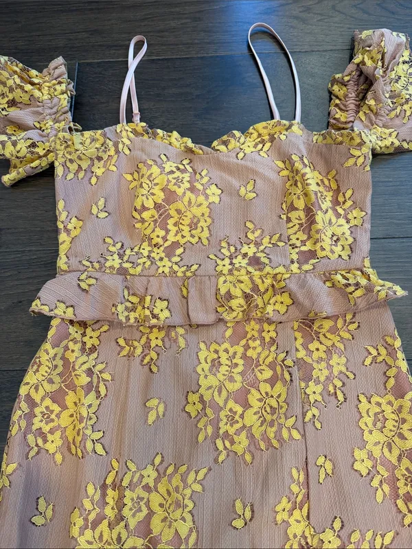 MAJORELLE Sashie Midi Dress in Golden Blush Size XS - C57-007 - Image 5