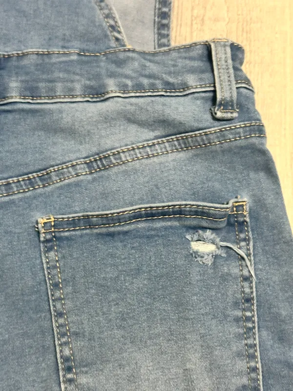 Wax Jean Denim Short Overalls - Image 5