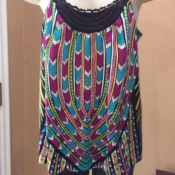 Nicole Nicole miller colorful spaghetti strap blouse Purple Size L - Image 2