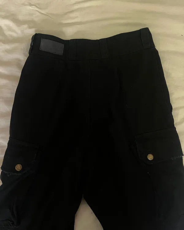LF Carmar Black Distressed Cargo Pants - Image 3