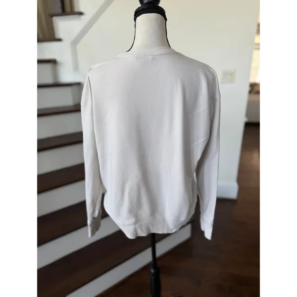 Ralph Lauren Beige Aztec Western Print Long Sleeve Crewneck Sweatshirt - Image 3