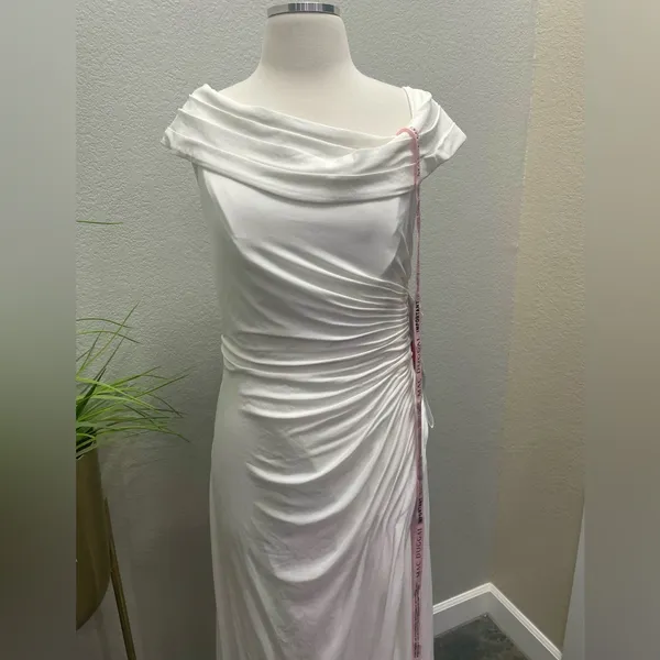 NWT Ieena Mac Duggal‎ #26517 Foldover Off the Shoulder Gown With Slit Sz 10 $358 - Image 4