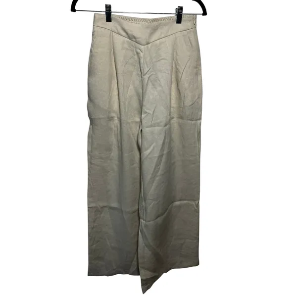 Brand New OGL Women's S Viscose-Linen Breezy Mid Rise Wide Leg Pant with Pockets - Image 4
