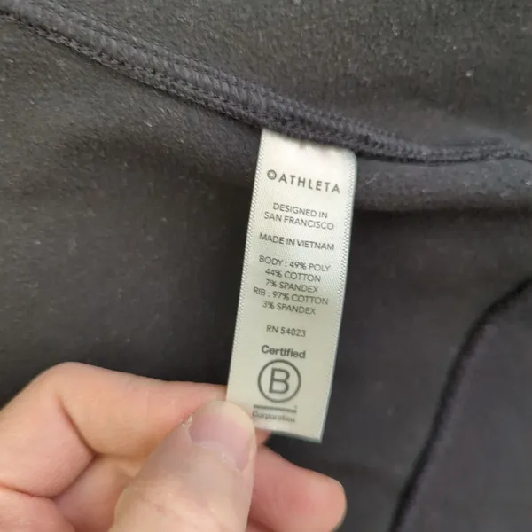 Athleta Triumph Hoodie Black Full Zip Sweatshirt Jacket Thumbholes‎ Size Small - Image 8