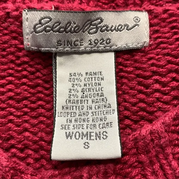 Eddie Bauer Vintage Nordic Red and White Snowflake Cardigan Sweater Size… - Image 9