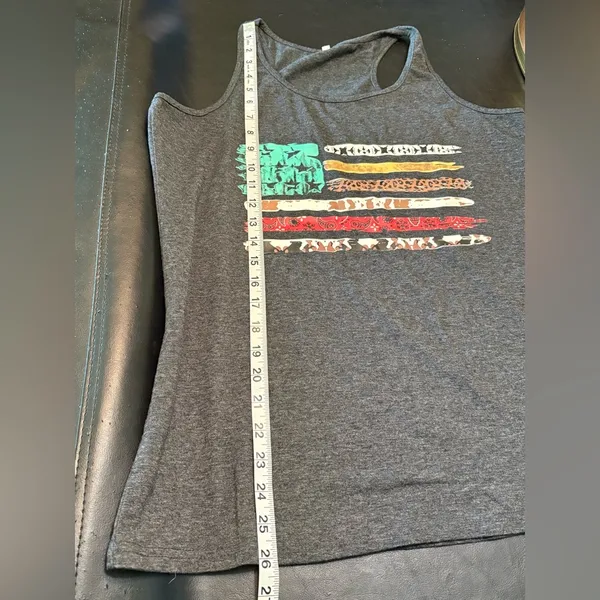Women's Black Graphic Flag Tank Top size L Gray Size L - Image 10
