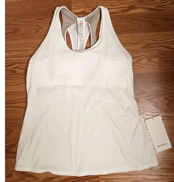 NWT Lululemon Cross Conditioning 2-in-1 Tank Built In Bra B/C Cup White Size 10 - Image 3