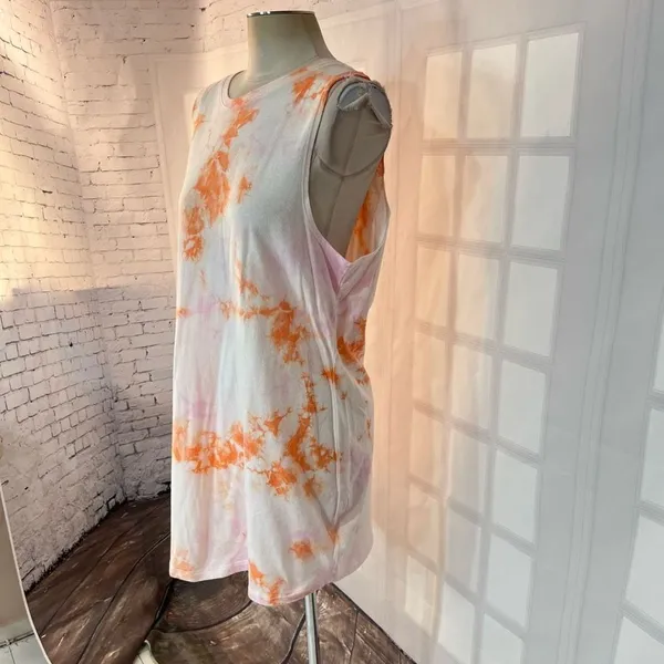 🔥🔥5 for $25🔥🔥 Spiritual Gangster white peach tie dye mini tank dress size xl - Image 5