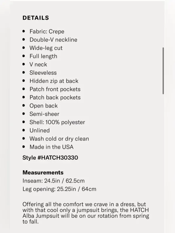 Hatch The Alba Jumpsuit Black Sleeveless V-Neck Maternity Size 0XS (0-2) - Image 10