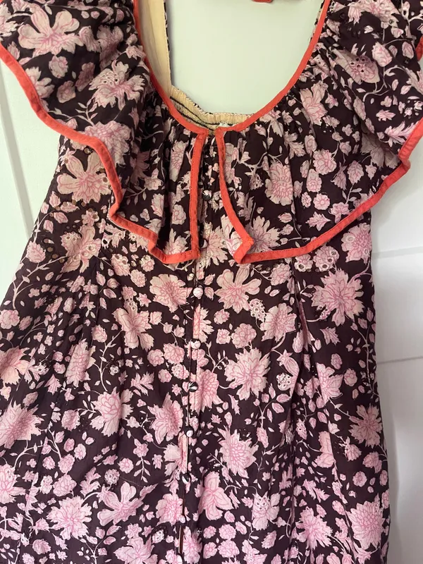 Maeve Scoop Anthropologie Neck Ruffled Embroidered Midi Dress - Image 3