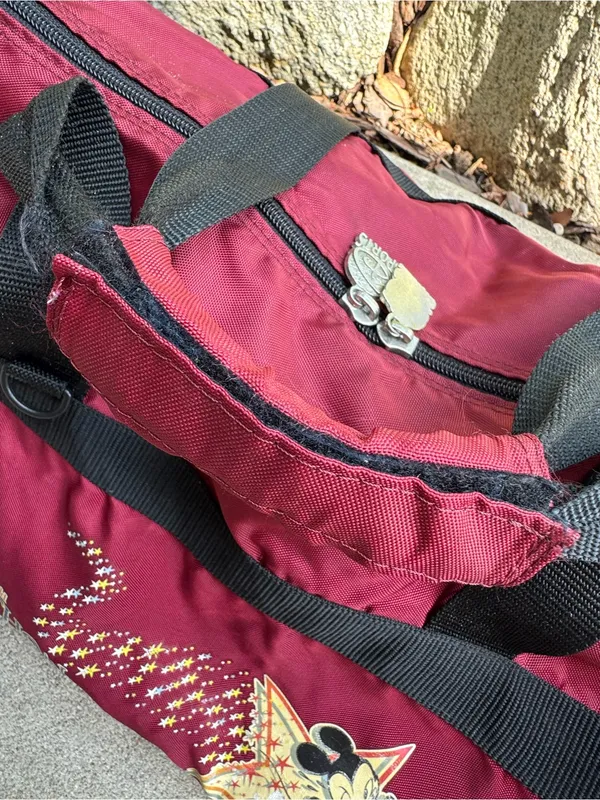 Disney Vintage Marathon Burgundy Duffel Bag with Mickey Graphic - Image 9