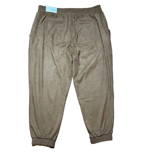 NWT Soft Surroundings Estancia Faux Suede‎ Jogger Ankle Saddle Brown Sz PXL - Image 4