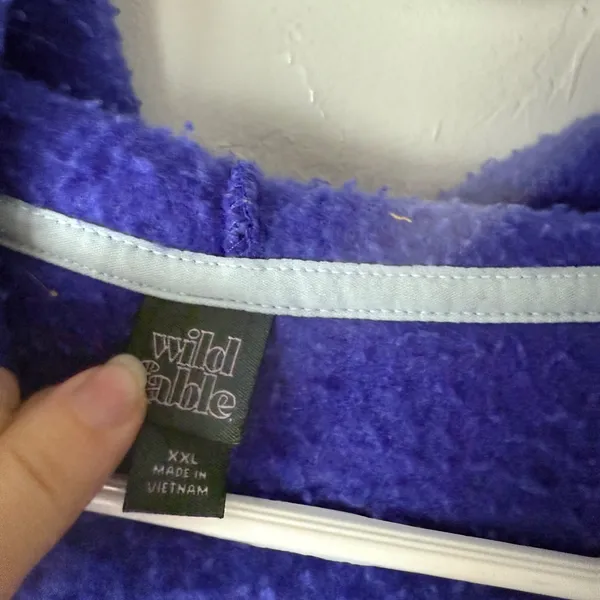 Wild Fable Womens Purple Fleece Sherpa Quarter Zip Hoodie‎ Top XXL Plus - Image 4