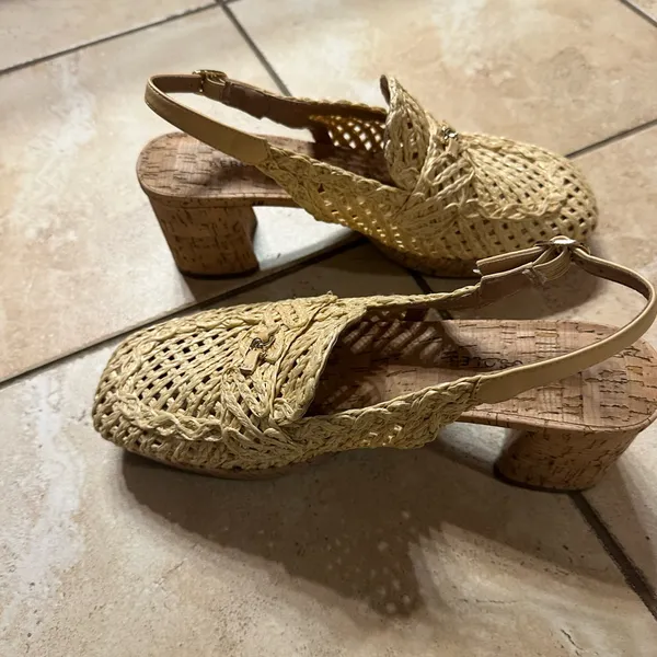 Aerosoles Natural Raffia Woven Block Cork Heel Platform Sandals like New Sz 9.5 - Image 12