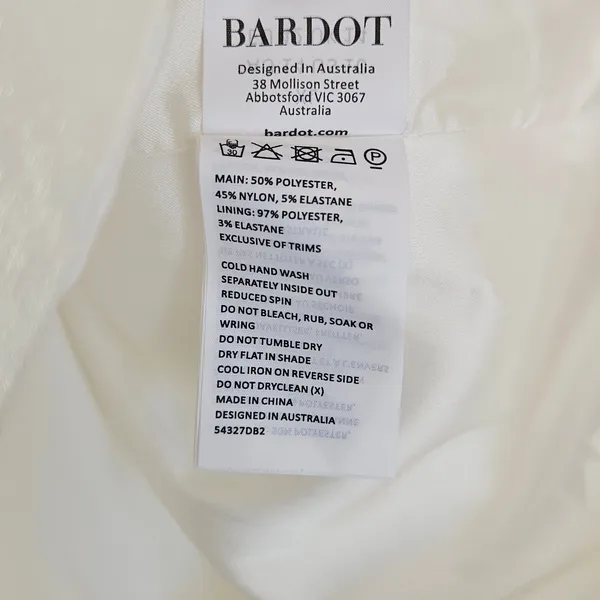 Bardot Mini‎ Bow Dress in Shimmer White Size US XL Cocktail Bridal Statement NEW - Image 9