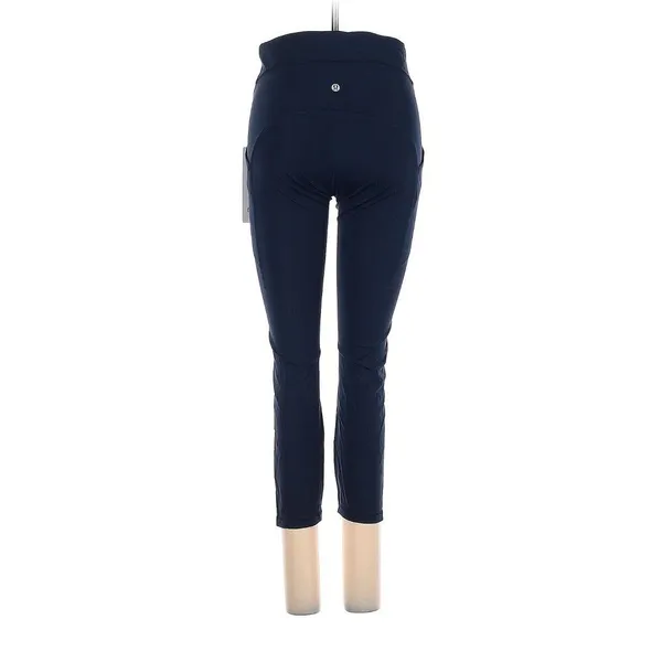 LULULEMON ATHLETICA True Navy Power Thru HR Crop 23" Leggings - US 8 - Image 3