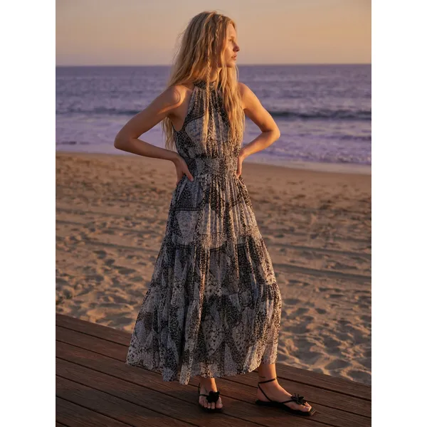 Anthropologie The Somerset Chiffon Maxi Dress in Black Floral Size XL NWT - Image 4