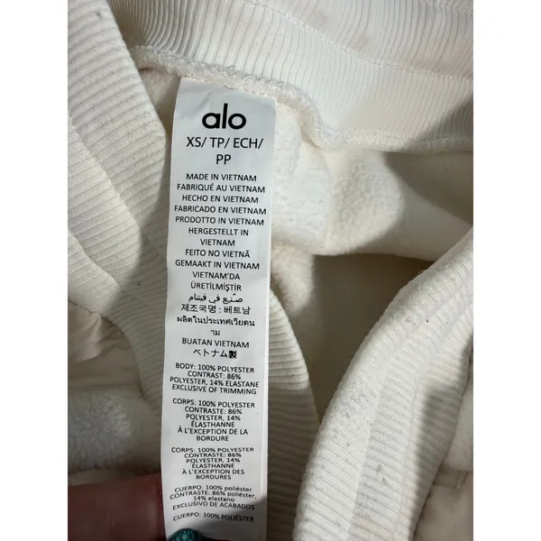 Alo Yoga Polar Fleece Wintry Mix Pant Ivory Cream Size XS - Image 6