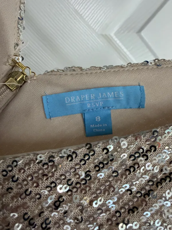 Draper James Champagne Sequin A-Line dress - Image 3